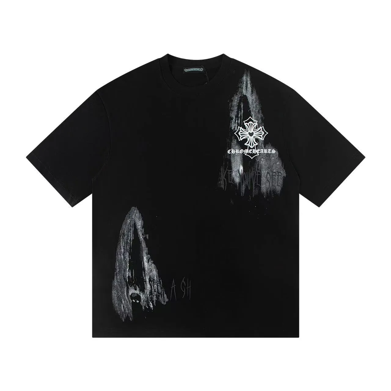 🅿️160 Style: 2025 new Croix Heart short-sleeved T-shirt Material: High version 300g double yarn combed cotton Size: S～XL Color: Black Style number: Z008